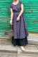 画像1: 50〜60年代ブラック×イエロー×ピンクチェック柄＆幾何学刺繍ラウンドネックポケット付き半袖ドレス (1)