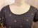 画像8: 50〜60年代ブラック×イエロー×ピンクチェック柄＆幾何学刺繍ラウンドネックポケット付き半袖ドレス