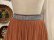 画像4: 50〜60年代ブラウン×サックス×ゴールド刺繍ラメテーププリーツメキシカンサーキュラースカート (4)