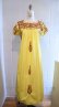 画像4: イエロー×ブラウン単色サンアントニーノ刺繍半袖メキシカンロングドレス