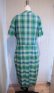 画像6: 50〜60年代グリーン×ライトグリーン×ネイビーチェック柄ハーフボタンベルト付きシャツ型半袖ドレス