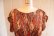 画像6: 50〜60年代ブラウン×テラコッタアーガイル柄スカラップスリーブ半袖ドレス