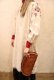 画像3: ”antique”ホワイト×レッド花クロスステッチスリットネック長袖ヘビーリネンウクライナドレス (3)