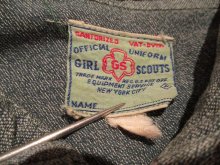 他の写真1: 40〜50年代"GIRL SCOUTS"オフィシャルユニフォームグリーン英字刺繍＆ワッペンハーフジップポケット付き長袖シャツ型ドレス