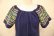 画像8: 70年代ネイビー×カラフルグアテマラ刺繍ラウンドネック半袖ロングドレス