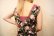 画像3: 50〜60年代ブラック×ビビッドピンク×ライトピンクお花柄ラウンドネックノースリーブドレス