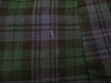 他の写真1: 50〜60年代ネイビー×グリーン×ブラックチェック柄フリル＆襟ポケット付きハーフボタン半袖ドレス