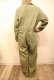 画像7: 60年代カーキヘリンボーンポケット襟付き長袖ジャンプスーツ