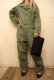 画像1: ”U.S.ARMY”モスグリーンポケット襟付き長袖ジャンプスーツ (1)
