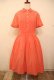 画像4: 50〜60年代ブラッドオレンジ無地ピンタッグハーフボタン半袖シャツ型ドレス