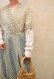 画像4: 50〜60年代ホワイト×オリーブドット柄カシュクール半袖シースルードレス