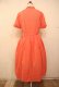 画像6: 50〜60年代ブラッドオレンジ無地ピンタッグハーフボタン半袖シャツ型ドレス