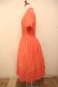画像5: 50〜60年代ブラッドオレンジ無地ピンタッグハーフボタン半袖シャツ型ドレス