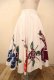 画像7: 50〜60年代ホワイト×カラフル花＆ダンサーペイントスパンコール刺繡メキシカンサーキュラースカート (7)
