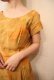 画像11: 50〜60年代マスタード×オレンジ×ブラウン花柄フリンジ付き半袖ドレス