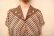 画像9: 50〜60年代ブラウン×カラフルチェック柄スカラップ飾りボタン付き開襟半袖ドレス