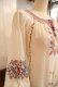 画像14: 30年代〜40年代ホワイト×レッド×イエローハンガリー花刺繍リボン付きラウンドネック長袖ドレス (14)