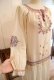 画像13: 30年代〜40年代ホワイト×レッド×イエローハンガリー花刺繍リボン付きラウンドネック長袖ドレス (13)