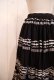 画像8: 50〜60年代ブラック×シルバーラメ＆刺繍テープ付きサーキュラーボリュームメキシカンスカート (8)