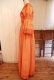 画像6: 60〜70年代オレンジクロシェットレーススクエアネックフレアスリーブ五分袖ロングドレス