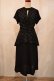 画像6: 50〜60年代ブラック無地ラメ付きペプラムクルーネック半袖ドレス