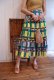 画像3: イエロー×グルーン×パープルリボン柄アフリカンバティックティアードスカート