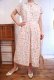 画像3: 50〜60年代クリームベージュ×パステルカラーフルーツ柄襟＆ポケット付き半袖ドレス