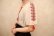 画像5: 60〜70年代ホワイト×レッド×チャコールルーマニア刺繍スリットネックタッセルリボン付き半袖チュニック