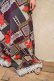 画像3: 70年代ブラック×ホワイト×レッドお花＆ドット柄かぎ編みレーステープ付きロングスカート