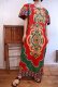 画像5: レッド×グリーン×カラフルオリエンタル柄パフスリーブ半袖アフリカンバティックドレス