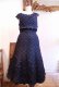 画像8: 50〜60年代ネイビーテープ編みペチコート付きノースリーブドレス (8)