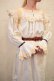 画像12: ”antique”ホワイト×イエロー刺繍入りスクエアネック長袖リネンドレス