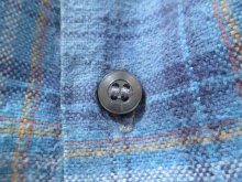 他の写真1: ブルー×イエローチェック胸ポケット付きハーフボタン長袖プルオーバーグランパシャツ