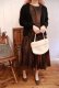画像2: 50〜60年代ブラウン×ブラックモザイク柄サーキュラースカート半袖ドレス (2)