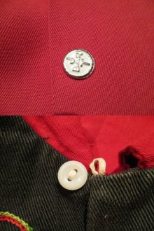 他の写真1: 50〜60年代レッド×ブラックレインボーステッチ七分袖ウエスタンシャツ