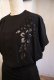 画像12: 50〜60年代ブラックお花レース切替クルーネック半袖ドレス