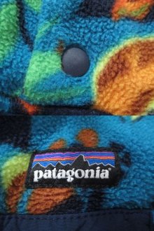 他の写真1: "Patagonia"ブルー×蛍光カラフルアニマル柄長袖スナップTフリースプルオーバー