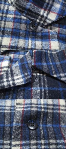 他の写真2: ”PENDLETON”ブルー×ホワイト×レッドチェック胸ポケット付き開襟長袖ウールシャツ