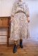画像3: 80年代ペールイエロー×カラフルリーフ柄フリル七分袖ドレス