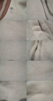 他の写真2: 60年代ホワイト×ピンクブラウンリブライン入りポケット付き長袖ジップアップパーカー
