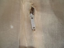 他の写真1: ”antique”生成りボタニカル刺繍スカラップスクエアネック半袖シースルードレス
