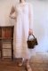 画像1: ”antique”ホワイト花刺繍スカラップレース襟付き長袖シースルードレス (1)