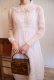 画像6: ”antique”ホワイト花刺繍スカラップレース襟付き長袖シースルードレス