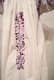 画像13: ホワイト×パープルサンアントニーノ刺繍クルーネック半袖メキシカンドレス