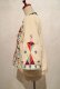 画像8: ホワイトベージュ×カラフルエスニック刺繍ポケット付きクルーネックフレアスリーブ七分袖チュニック
