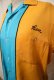 画像16: 50〜60年代オレンジイエロー×ターコイズブルーロゴプリントチェーン刺繍ポケット付き開襟半袖ボーリングシャツ
