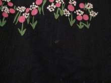 他の写真3: 50年代ブラック×ピンク花柄パイピング開襟半袖ドレス