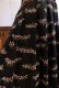 画像13: 50年代ブラック×ピンク花柄パイピング開襟半袖ドレス