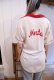 画像4: 50〜60年代ホワイト×レッドチェーン刺繍胸ポケット付き半袖ボーリングシャツ