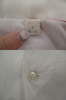 他の写真1: 50〜60年代ホワイト×レッドチェーン刺繍胸ポケット付き半袖ボーリングシャツ